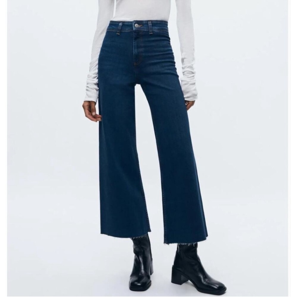 Zara Dark Blue Flare Jeans
